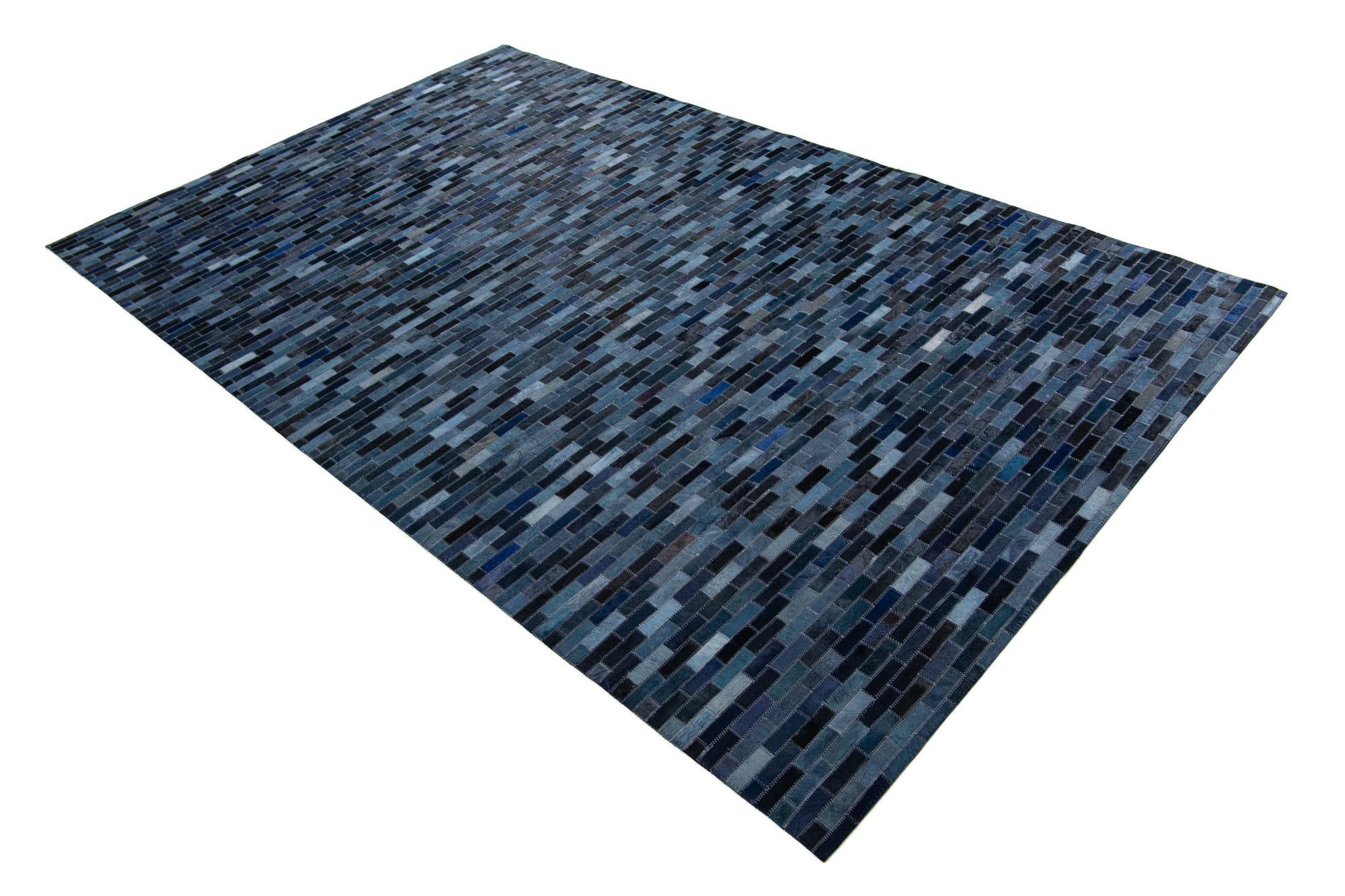 5' x 8' 1 Cowhide Leather Rug