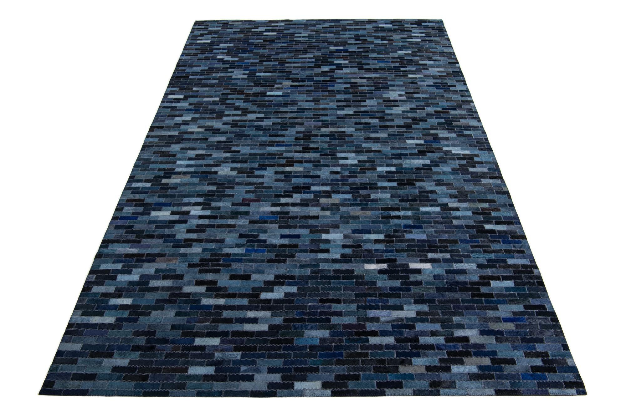 5' x 8' 1 Cowhide Leather Rug