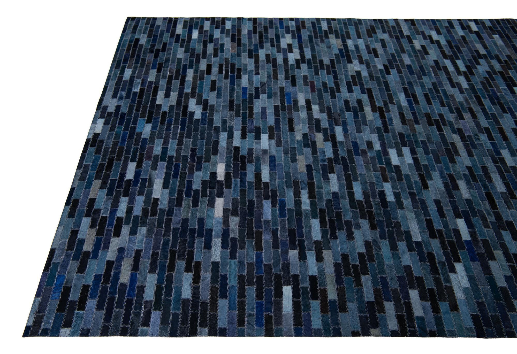 5' x 8' 1 Cowhide Leather Rug