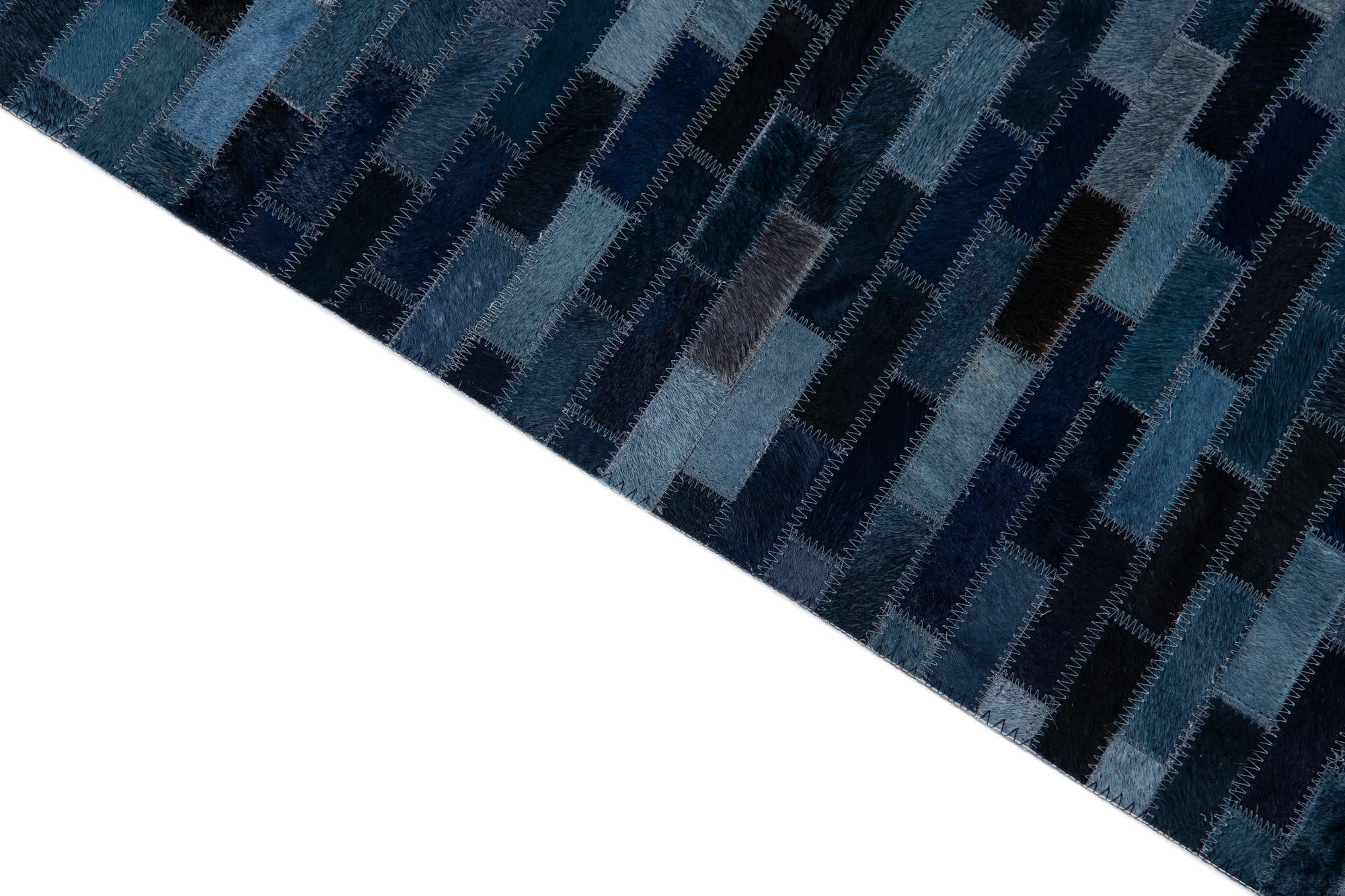 5' x 8' 1 Cowhide Leather Rug