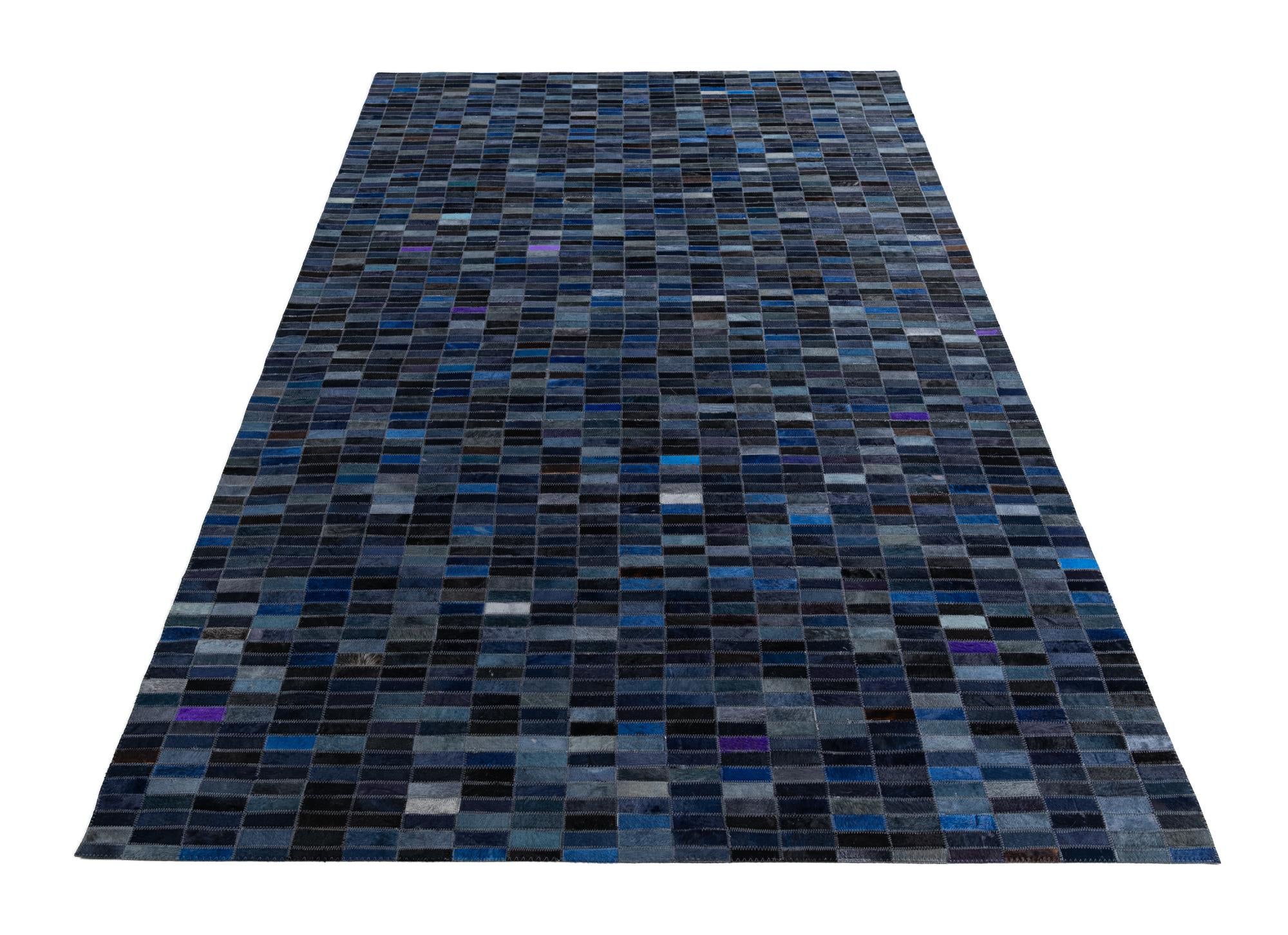 5' 2 x 7' 10 Cowhide Leather Rug