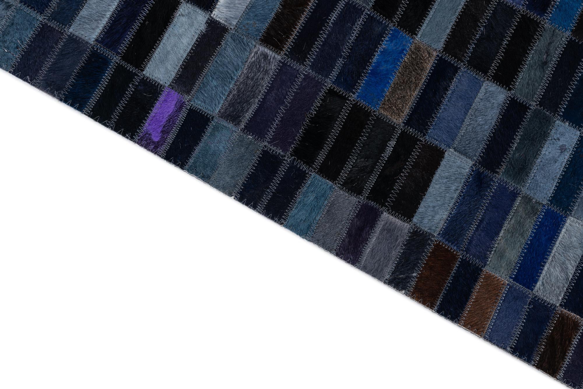 5' 2 x 7' 10 Cowhide Leather Rug