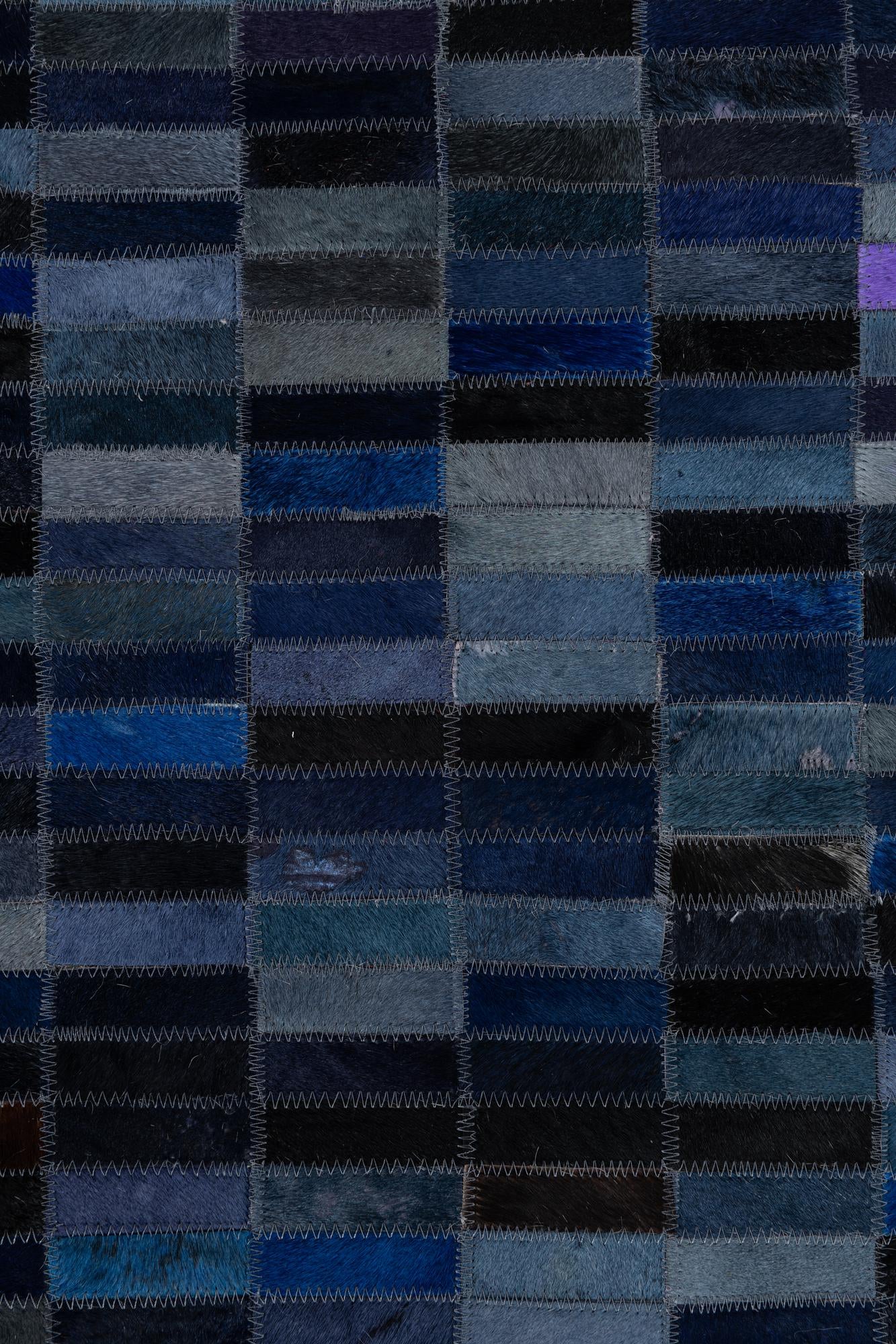 5' 2 x 7' 10 Cowhide Leather Rug