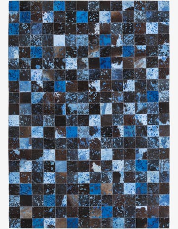 4' 7 x 6' 6 Cowhide Leather Rug