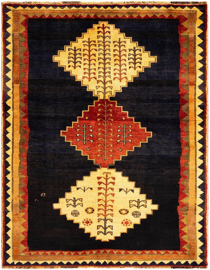 Detail image of 4' 8 x 7' 10 Gabbeh Wool Rug