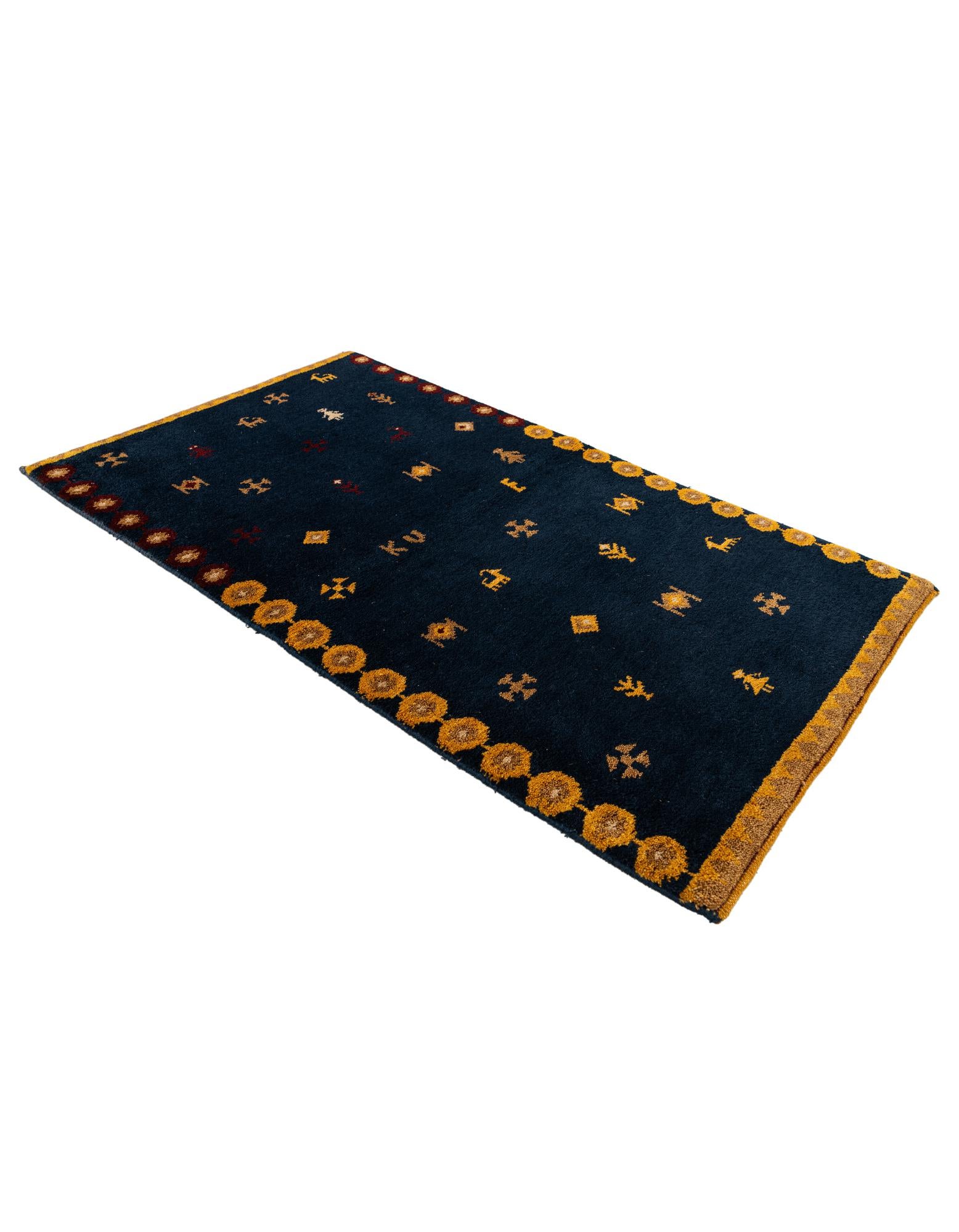 3' x 4' 11 Hand Knotted Gabbeh Wool Rug