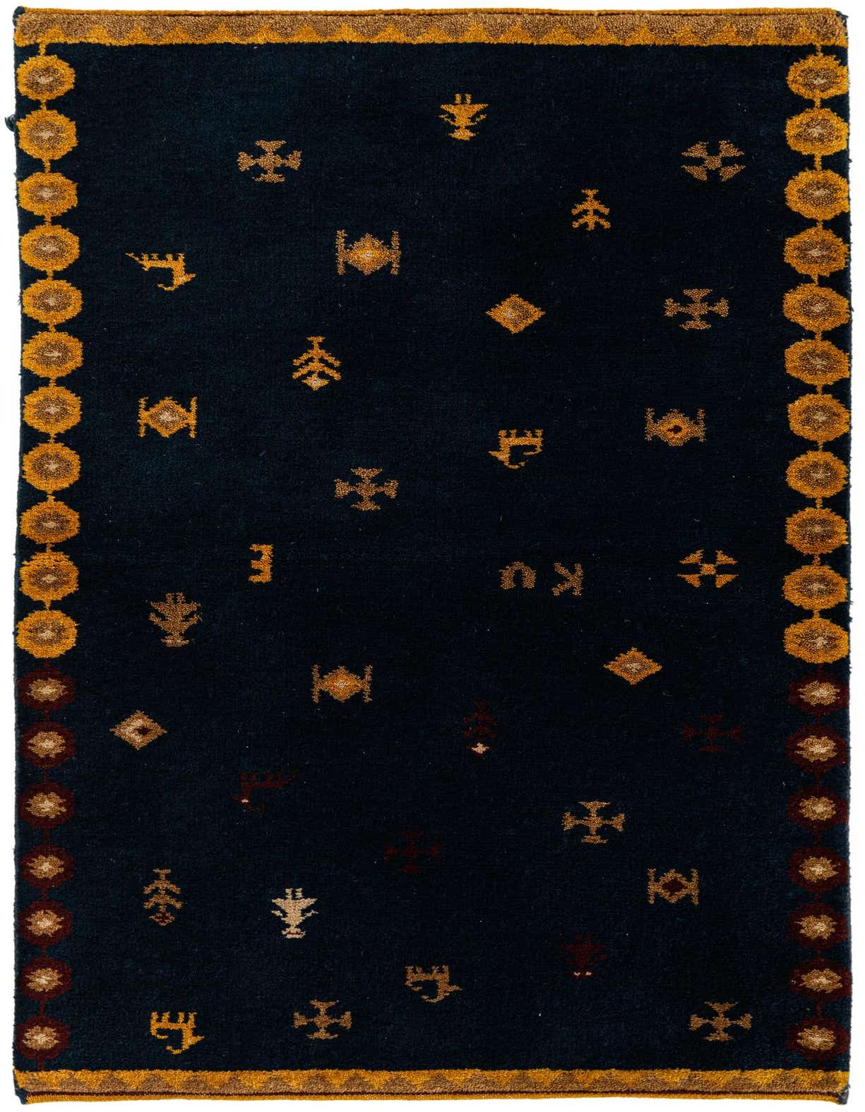 3' x 4' 11 Hand Knotted Gabbeh Wool Rug