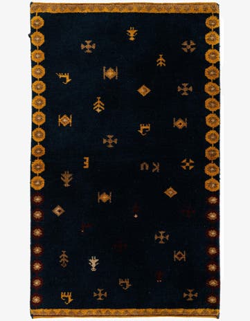 3' x 4' 11 Hand Knotted Gabbeh Wool Rug