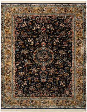8' x 11' 4 Ghom Design Rug
