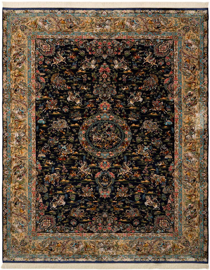 Detail image of 8' x 11' 4 Ghom Design Rug