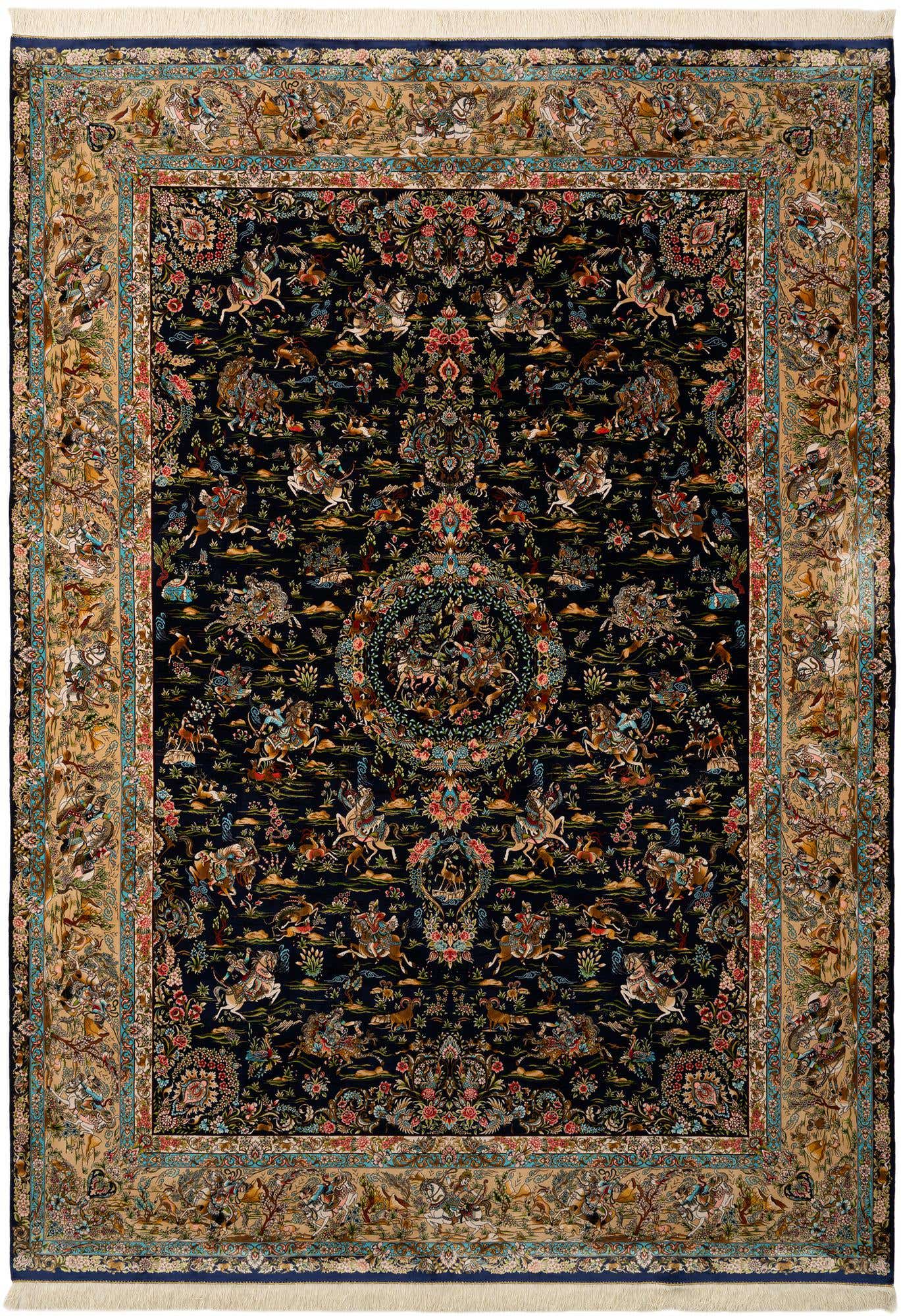 8' x 11' 4 Ghom Design Rug