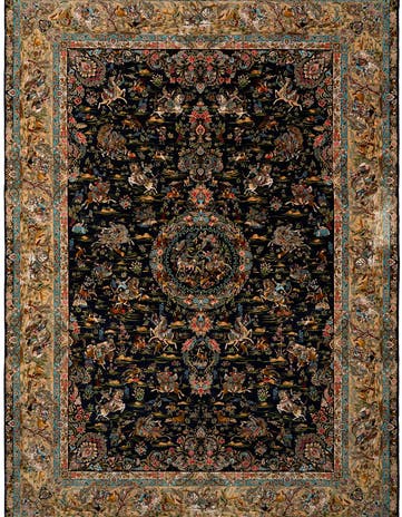 8' x 11' 4 Ghom Design Rug