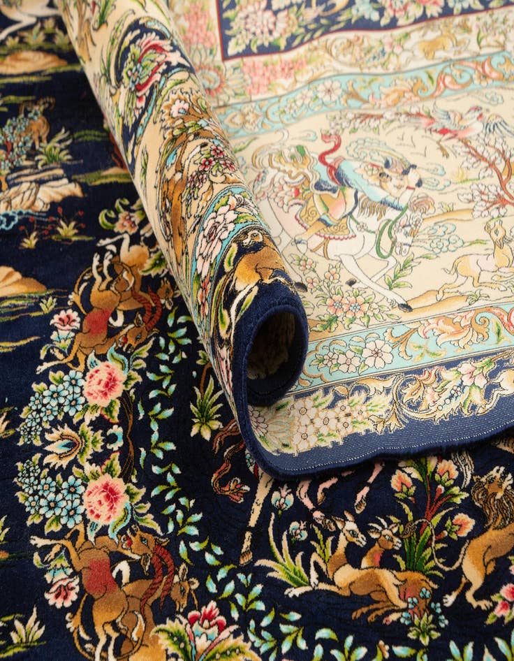 Detail image of 8' x 11' 4 Ghom Design Rug