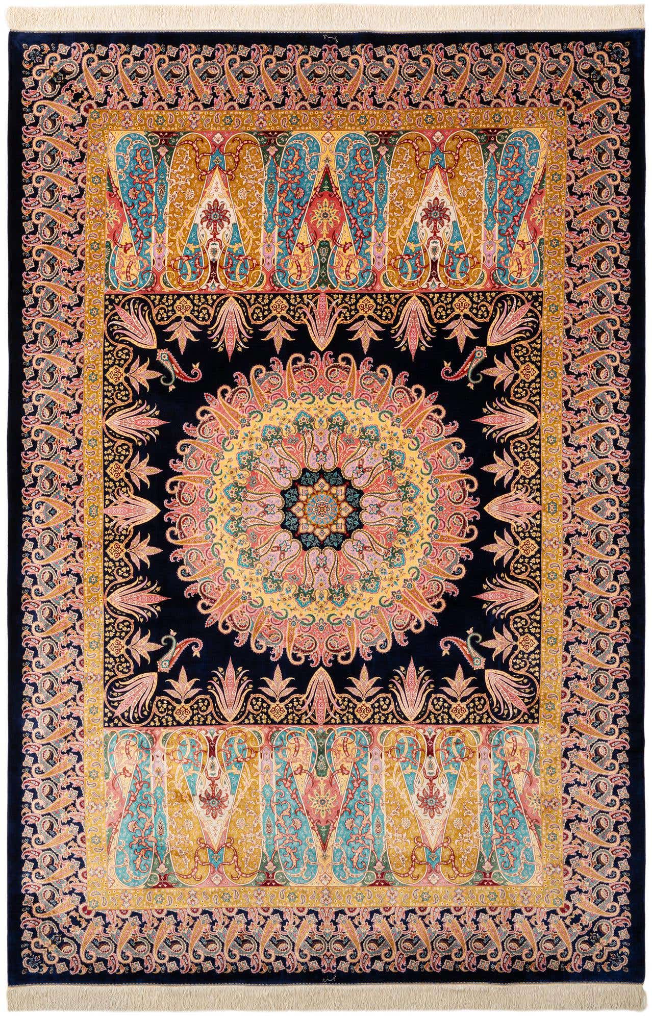 6' 7 x 9' 10 Ghom Design Rug