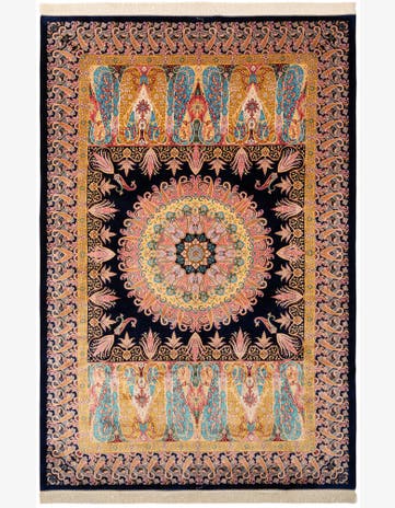 6' 7 x 9' 10 Ghom Design Rug