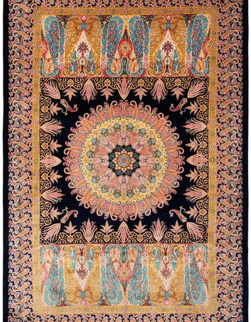 6' 7 x 9' 10 Ghom Design Rug