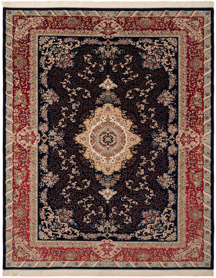 Detail image of 6' 5 x 9' 6 Ghom Design Rug