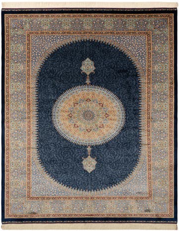 6' 6 x 9' 8 Ghom Design Rug