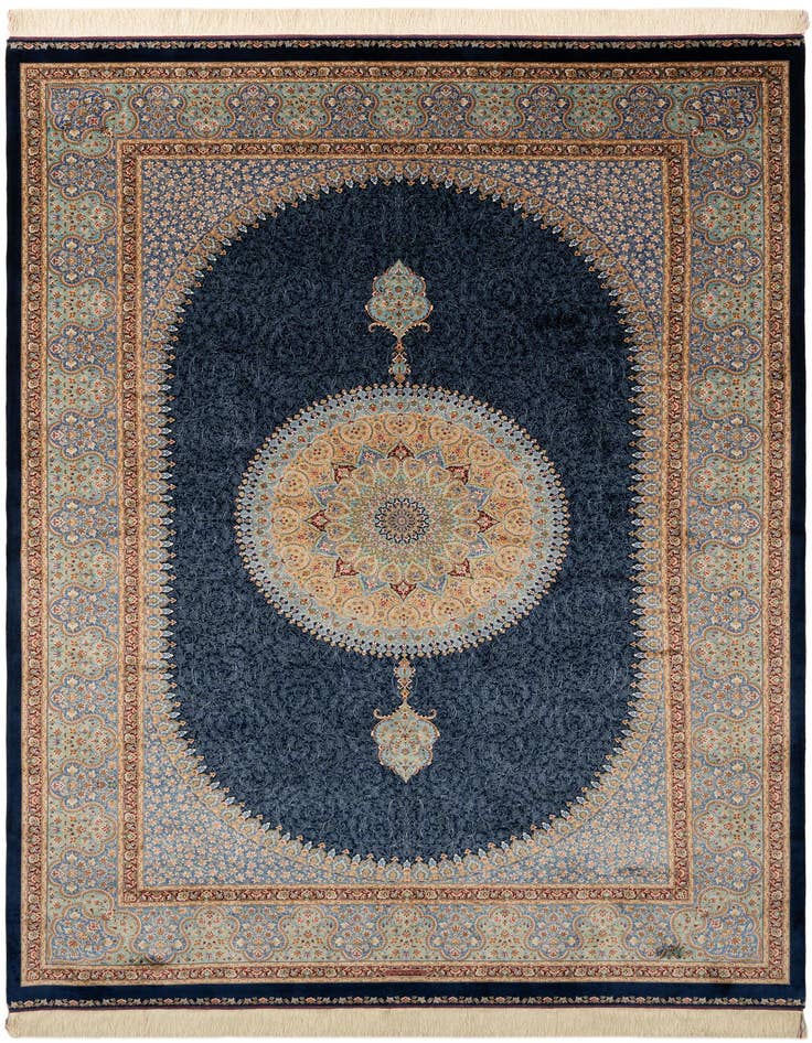 Detail image of 6' 6 x 9' 8 Ghom Design Rug
