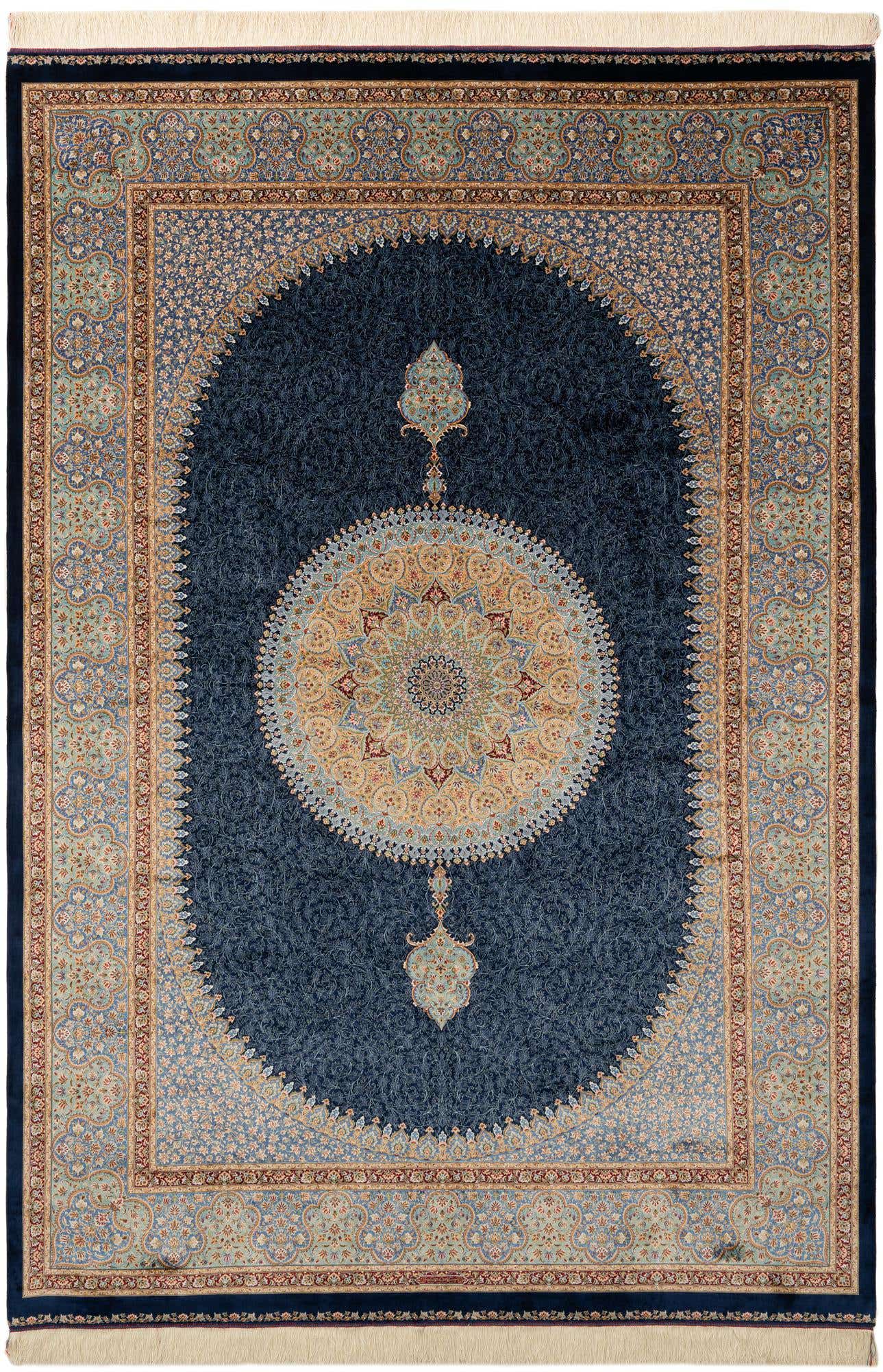 6' 6 x 9' 8 Ghom Design Rug