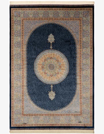6' 6 x 9' 8 Ghom Design Rug