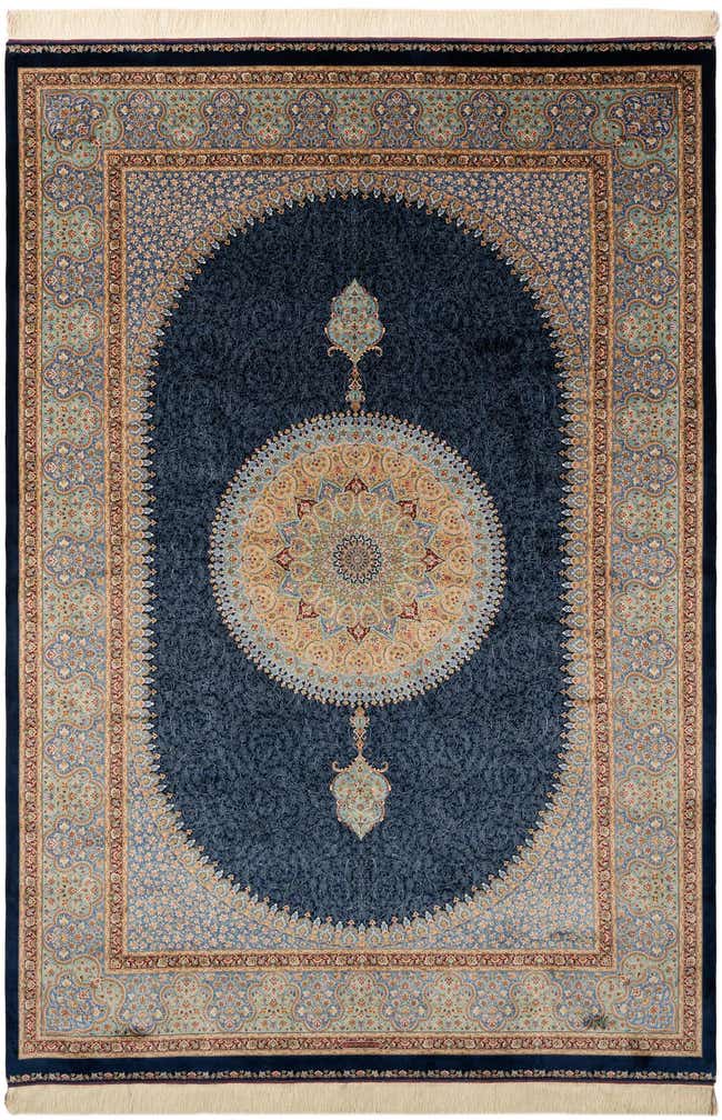 6' 6 x 9' 8 Ghom Design Rug
