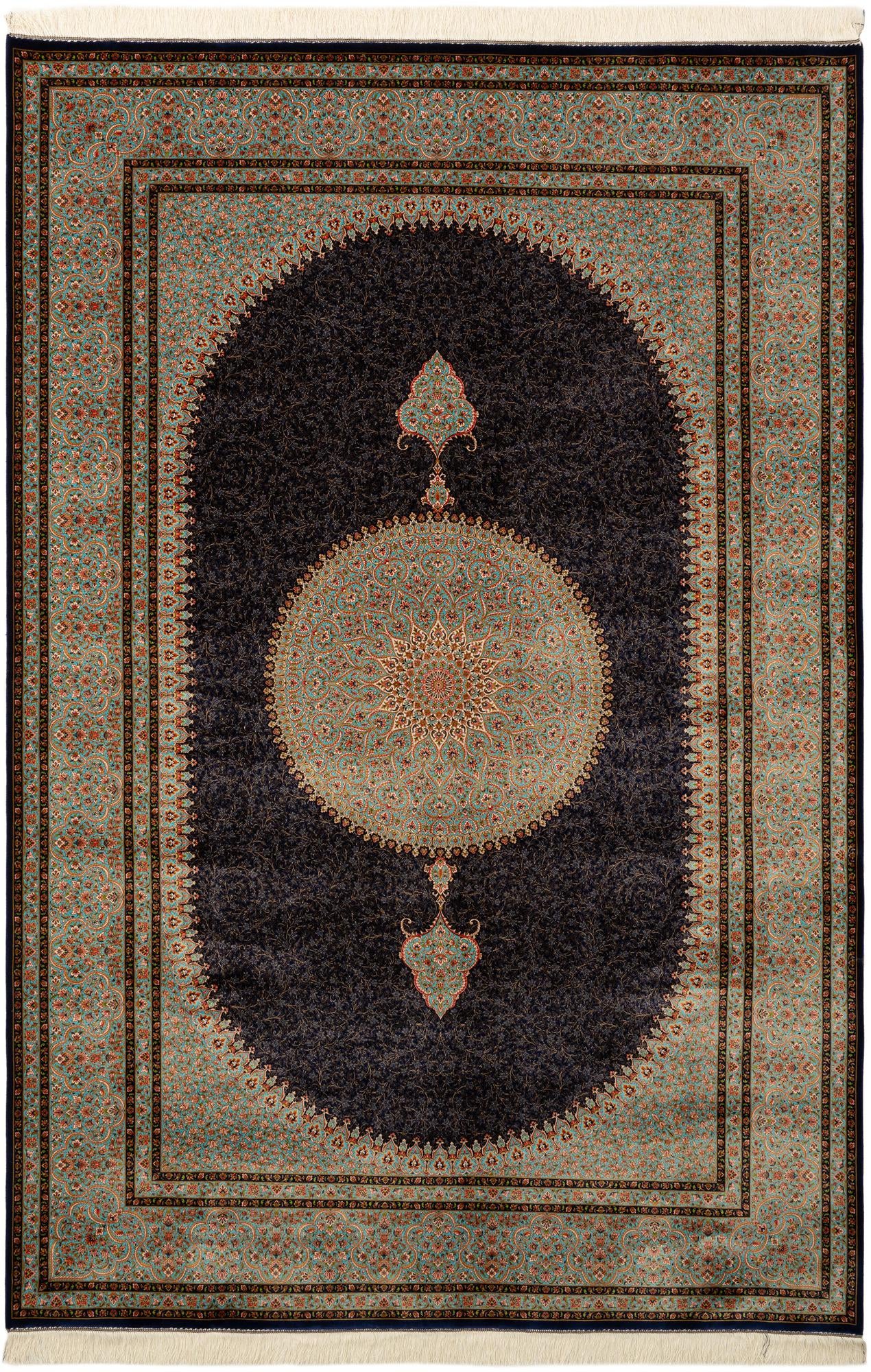 6' 6 x 9' 9 Ghom Design Rug