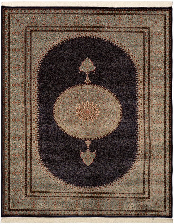Detail image of 6' 6 x 9' 9 Ghom Design Rug
