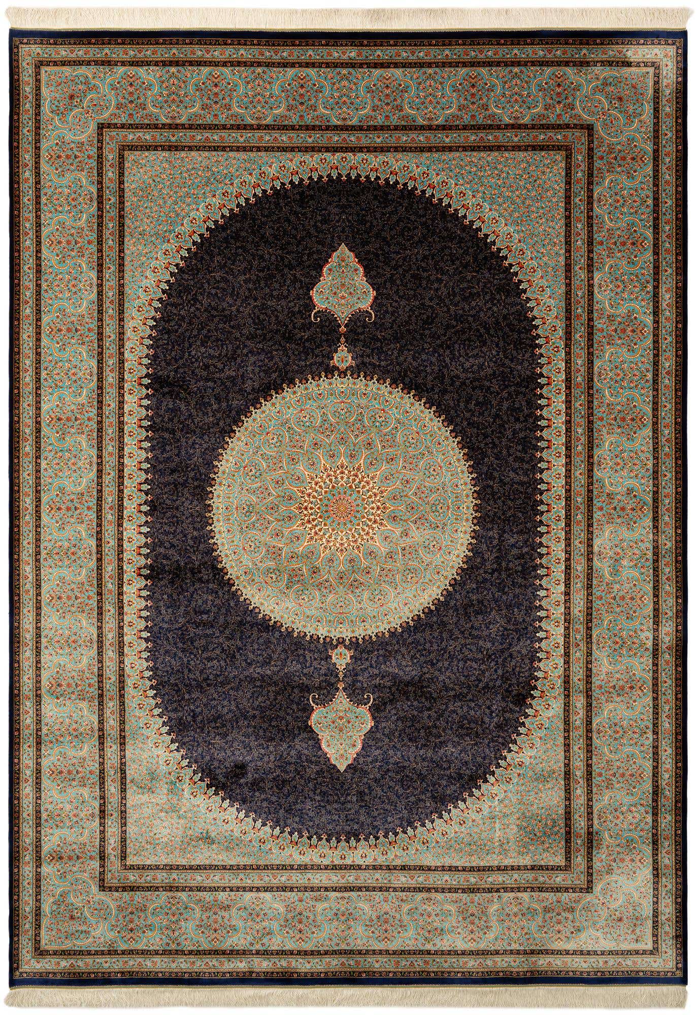 8' 2 x 11' 5 Ghom Design Rug