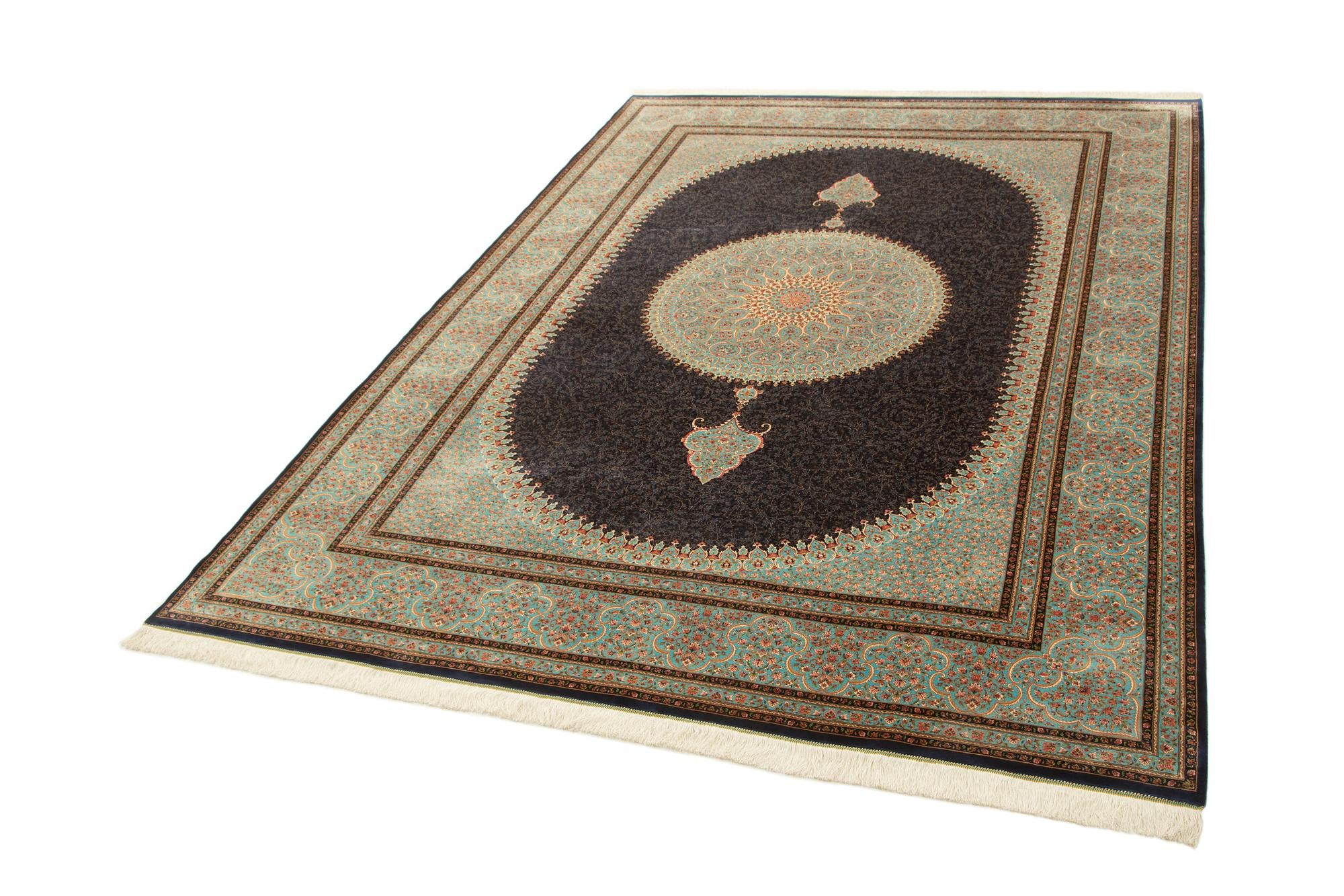 8' 2 x 11' 5 Ghom Design Rug