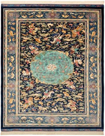 6' 6 x 9' 7 Ghom Design Rug