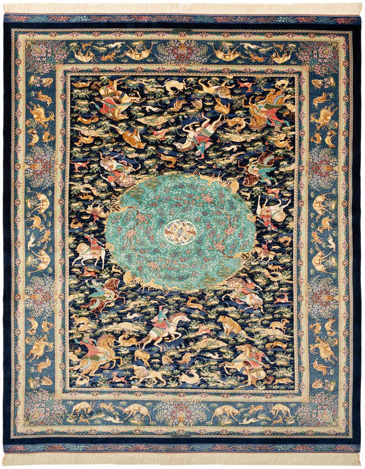 Detail image of 6' 6 x 9' 7 Ghom Design Rug