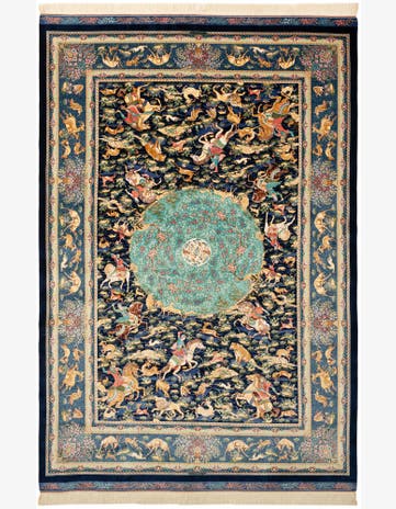 6' 6 x 9' 7 Ghom Design Rug