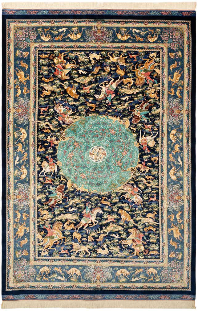 6' 6 x 9' 7 Ghom Design Rug