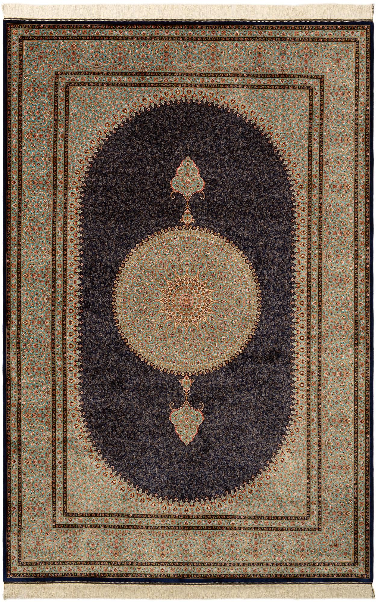 6' 6 x 9' 9 Ghom Design Rug