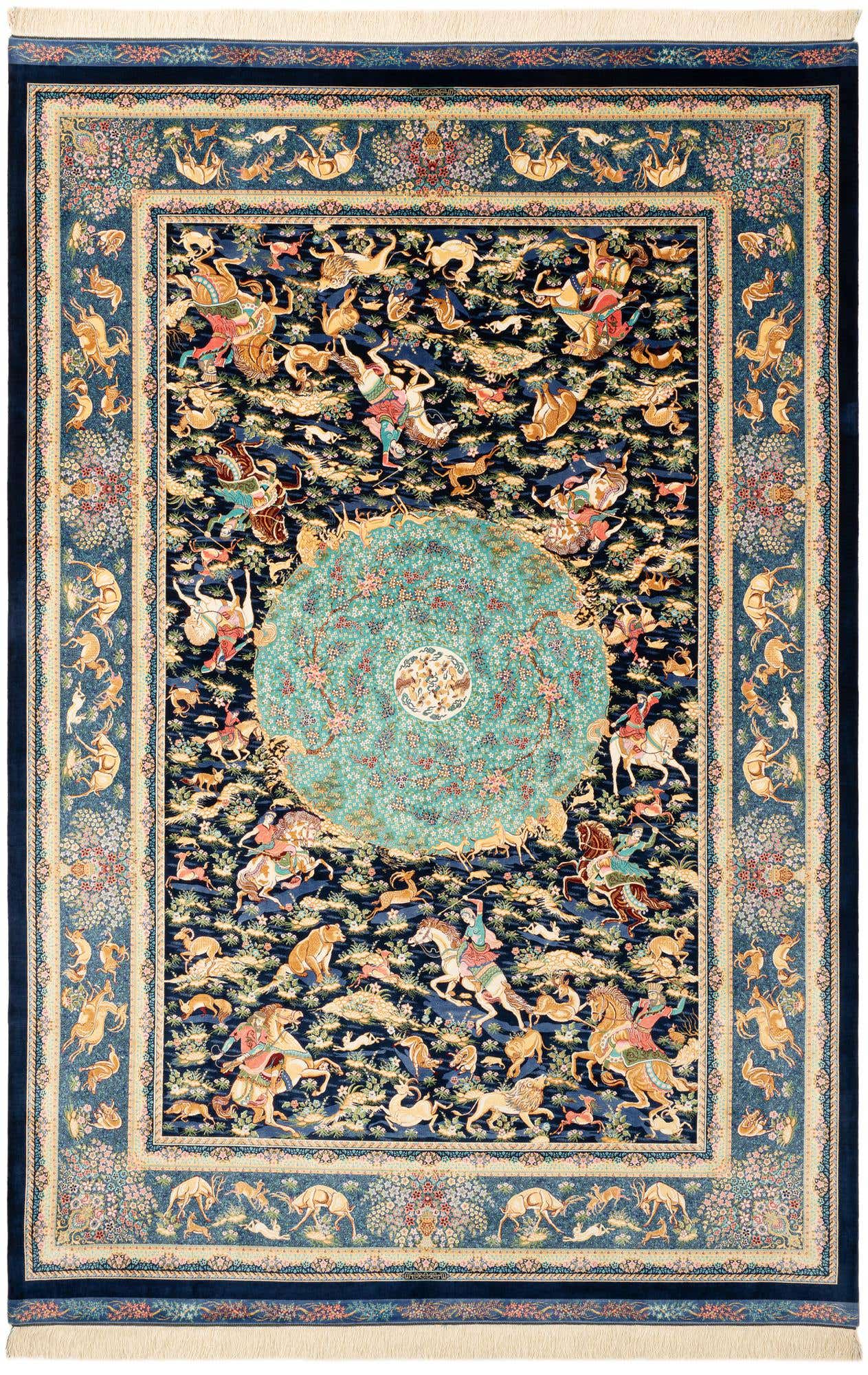 6' 6 x 9' 8 Ghom Design Rug