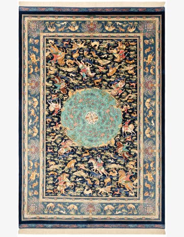 6' 6 x 9' 8 Ghom Design Rug