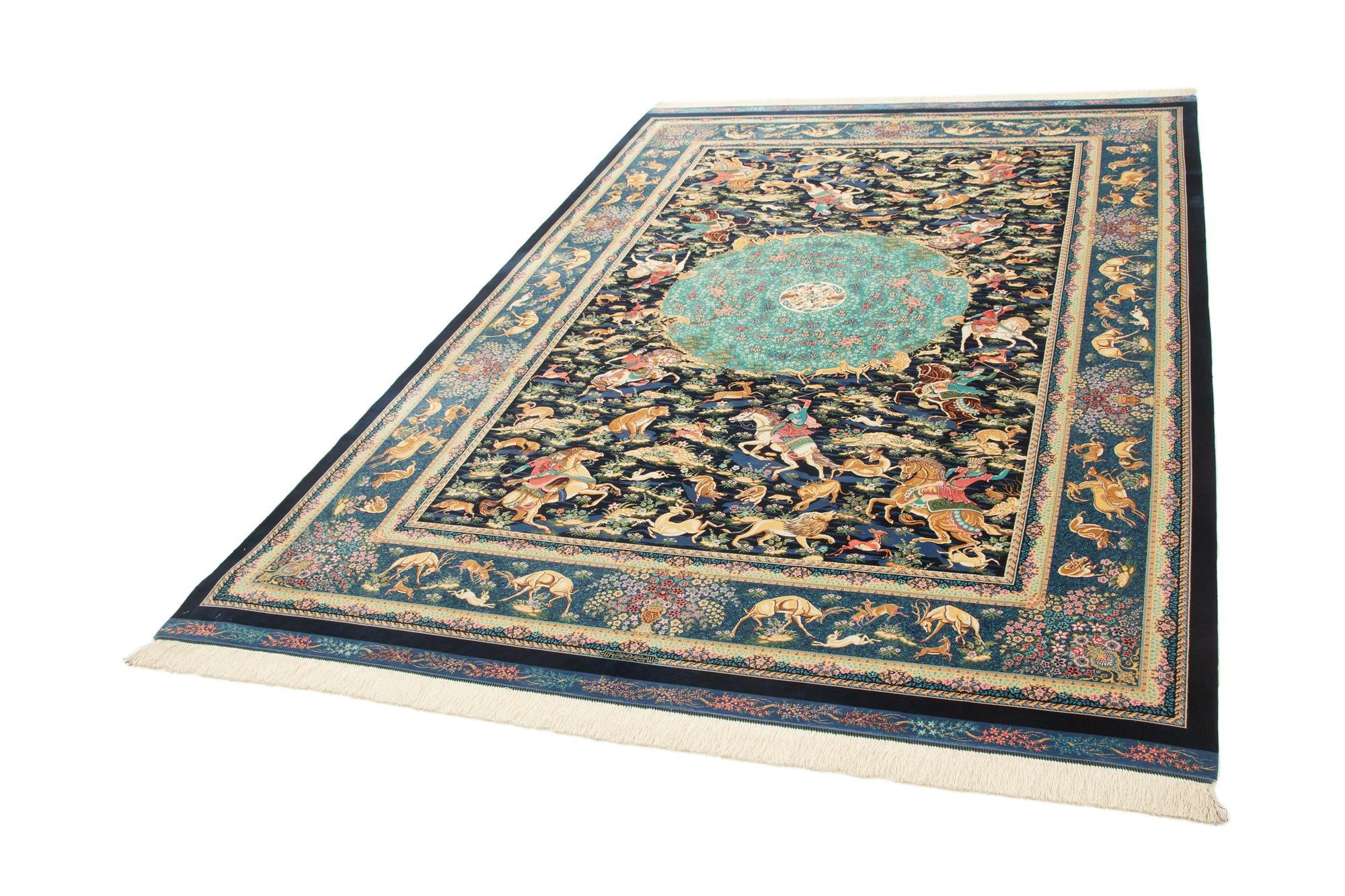 6' 6 x 9' 8 Ghom Design Rug