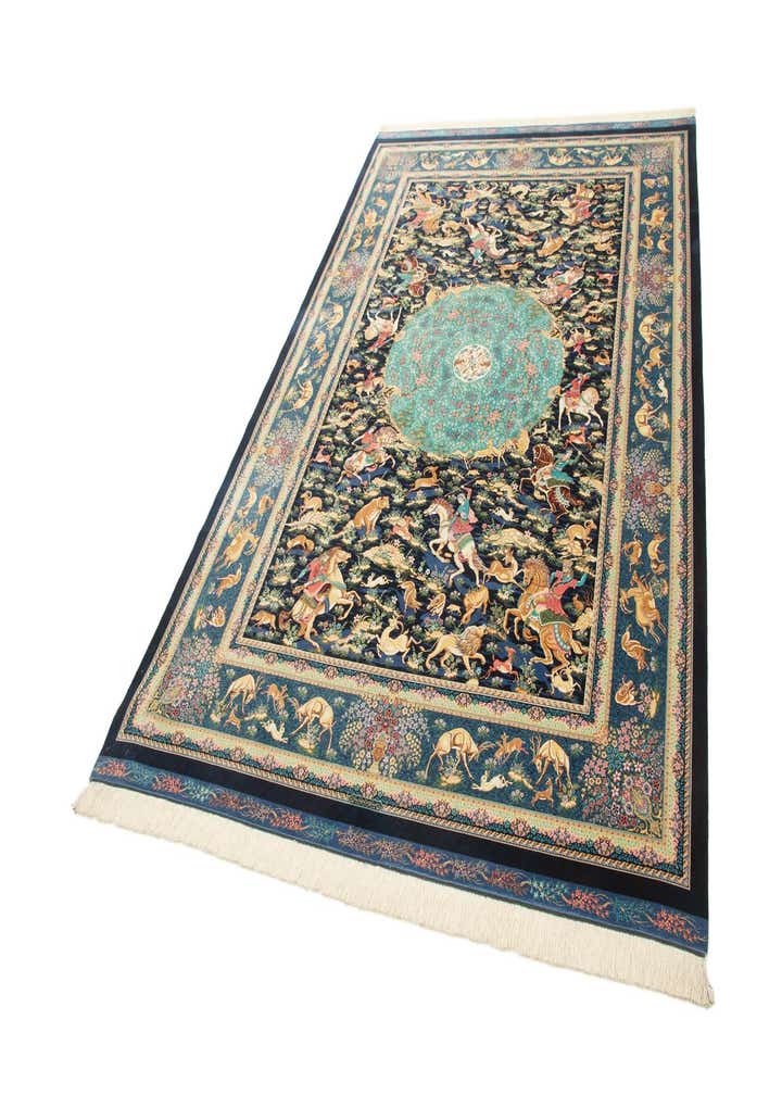 6' 6 x 9' 8 Ghom Design Rug