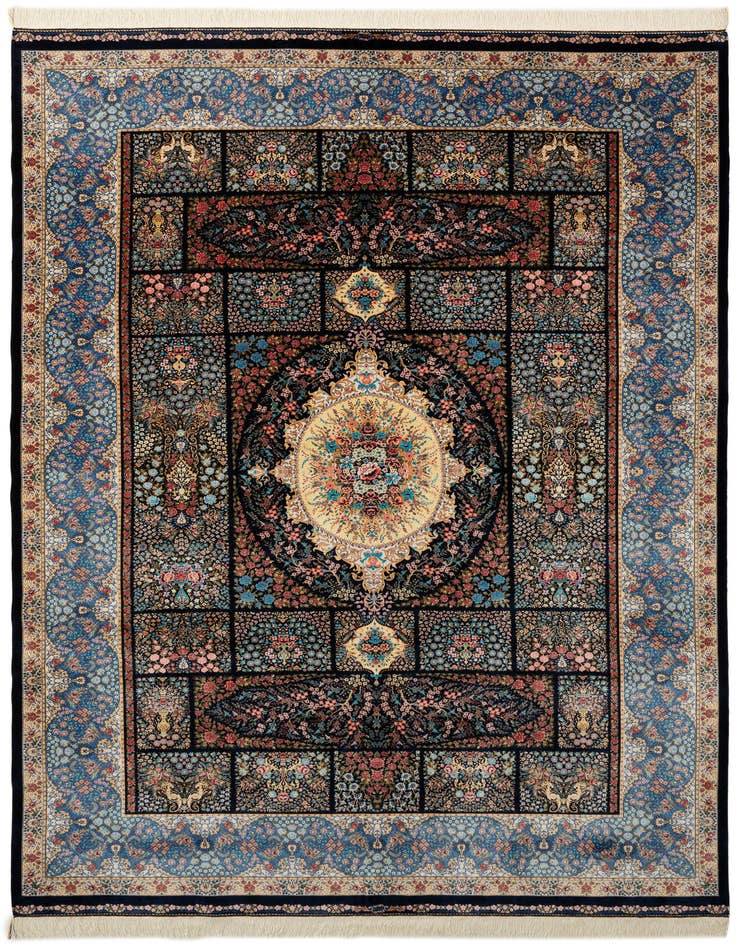Detail image of 6' 7 x 9' 7 Ghom Design Rug