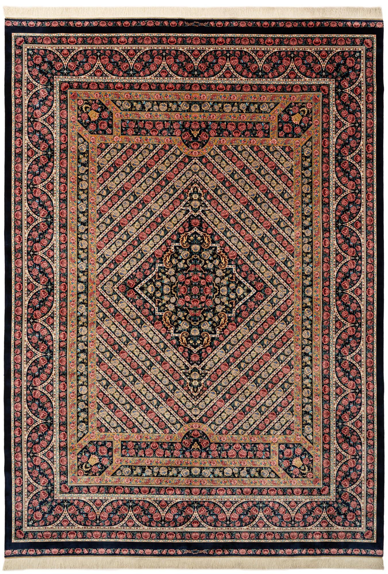 8' x 11' 4 Ghom Design Rug
