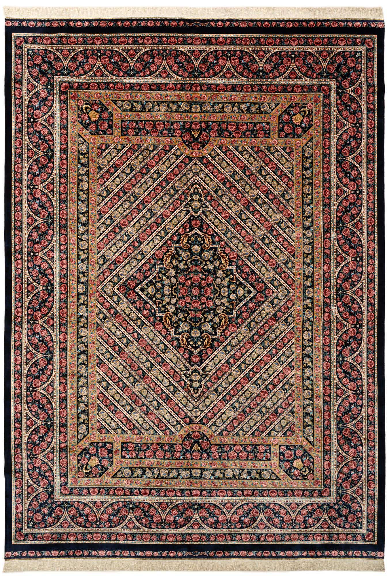 7' 11 x 11' 4 Ghom Design Rug