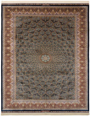 6' 6 x 9' 7 Ghom Design Rug