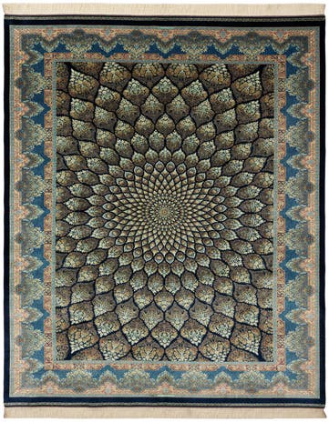 6' 6 x 9' 9 Ghom Design Rug