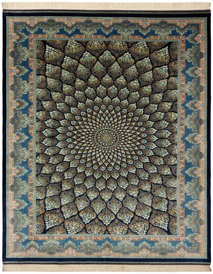 Detail image of 6' 6 x 9' 9 Ghom Design Rug