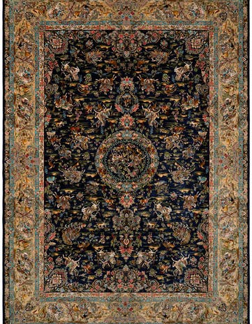 8' 2 x 11' 4 Ghom Design Rug