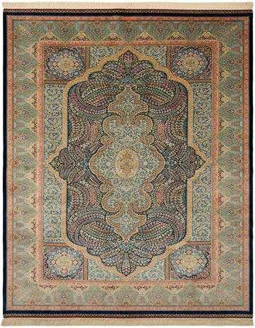 6' 6 x 9' 8 Ghom Design Rug