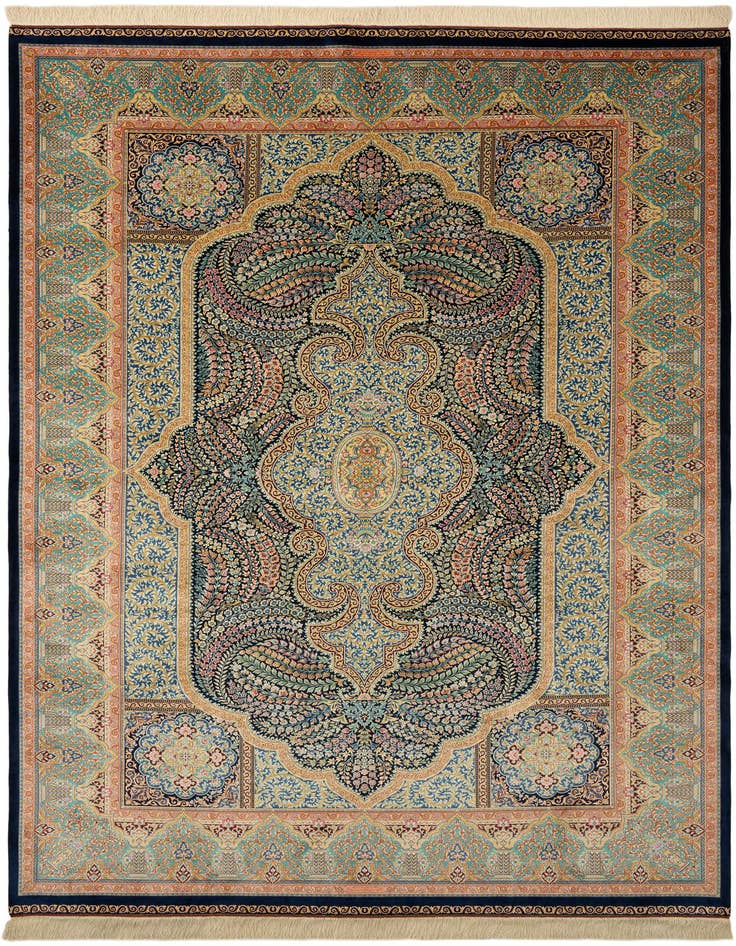 Detail image of 6' 6 x 9' 8 Ghom Design Rug
