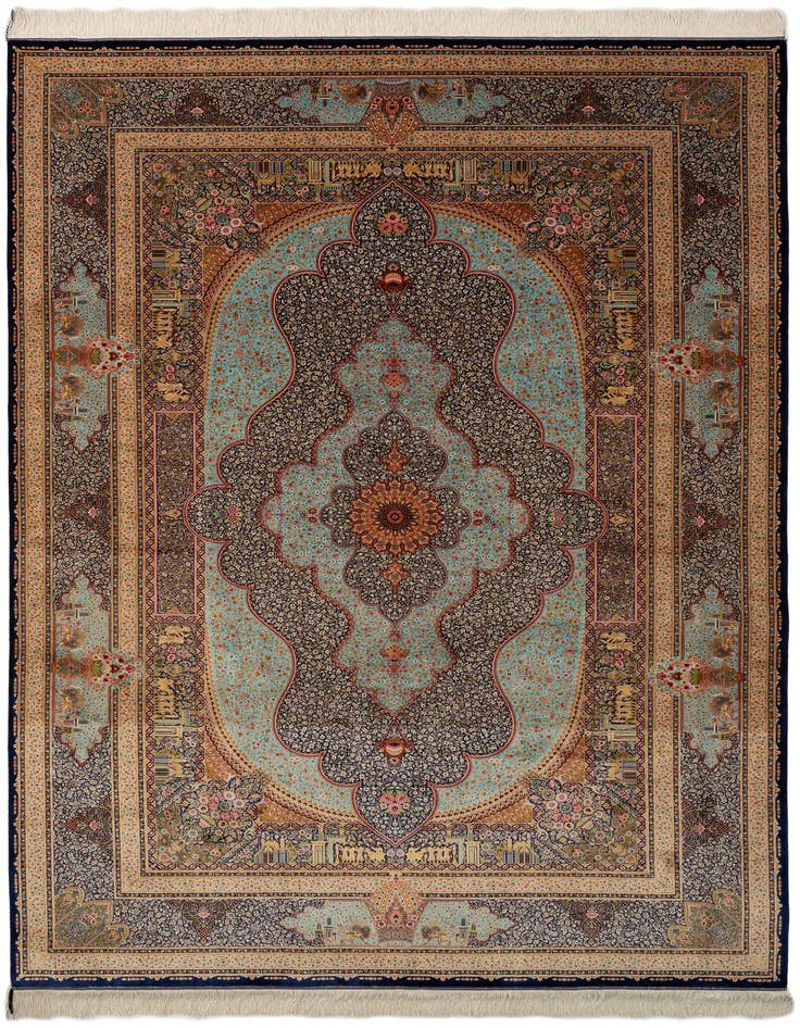 Detail image of 6' 4 x 9' 11 Ghom Design Rug