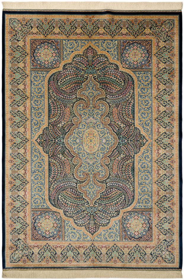 Detail image of 6' 6 x 9' 6 Ghom Design Rug
